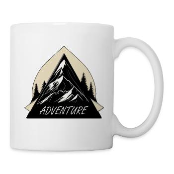 L'aventure t'attends, dessin montagne, randonnée - Mug blanc - blanc - Droite