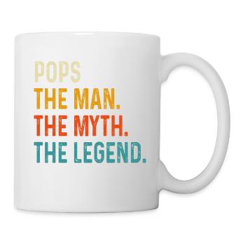 Pops Der Mann Der Mythos Die Legende, Vatertag - Tasse - Weiß - Rechts