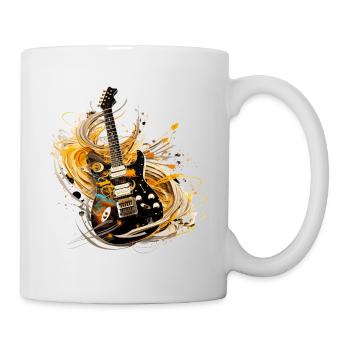 E-Gitarre Splash Gitarrist Musik Instrument Rock - Tasse - Weiß - Rechts