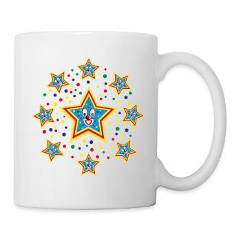 9.Faschings Sterne mit Konfetti. - Tasse - Weiß - Rechts