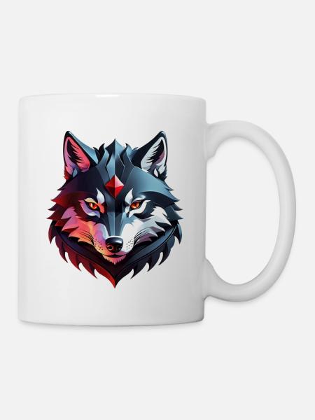 Wolf Tattoo - Tasse - Weiß