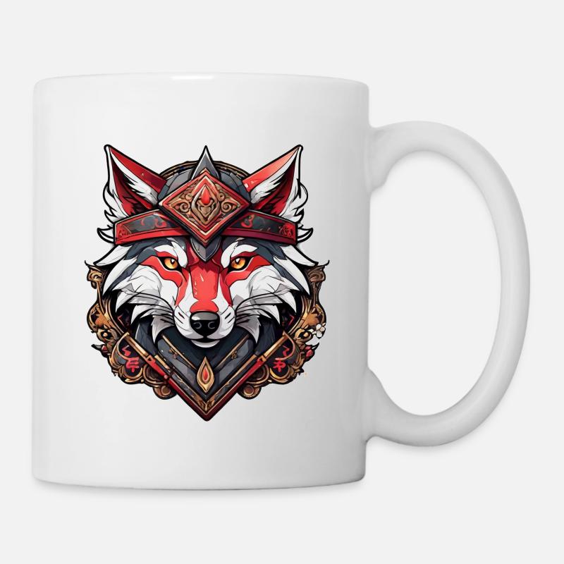 loup tatouage - Mug blanc - blanc