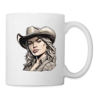 Cow Girl / Wilde Westen / Wüste / Lasso / Rodeo - Tasse - Weiß - Rechts