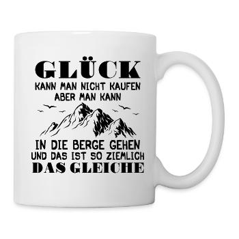 Berge Glück Wandern - Tasse - Weiß - Rechts