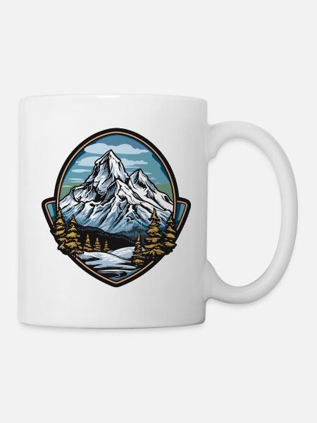 Montagnes Symbole Armoiries Hiver - Mug blanc - blanc