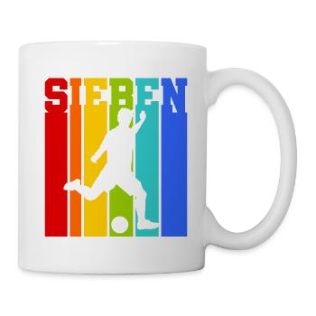 Sieben Jahre alt - Alter - Geburtstag - Kind - Tasse - Weiß - Rechts