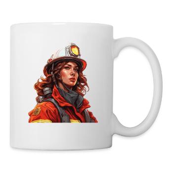 Pompier/Incendie/Incendie/Extinction/Héroïne - Mug blanc - blanc - Droite