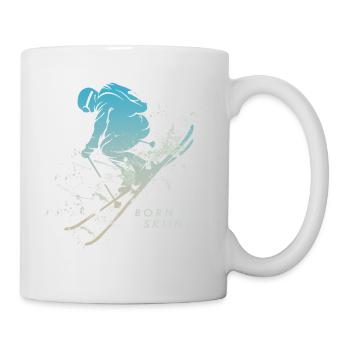 ski skiing born to skiing sports d hiver après ski - Mug blanc - blanc - Droite
