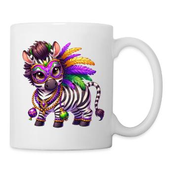 Mardi Gras Zebra Comic Cute - Mug - white - Right