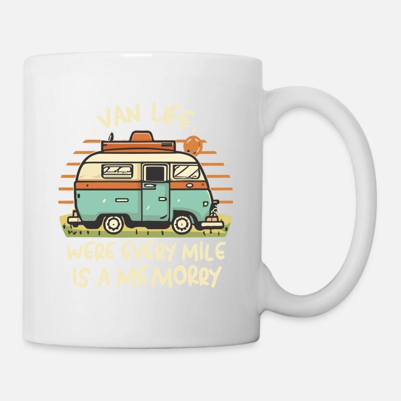 Van Life, wo jeder Kilometer eine Erinnerung ist - Tasse - Weiß