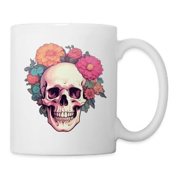 Human Skull & Flowers 2 - Mug - white - Right