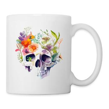 Human Skull and Flowers 11 - Mug - white - Right