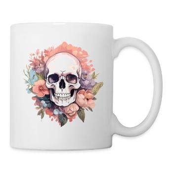 Human Skull & Flowers 13 - Mug - white - Right