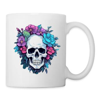 Human Skull & Flowers 29 - Mug - white - Right