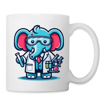 Cute Elephant Scientist - Mug - white - Right