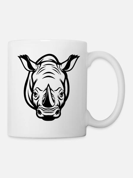 Nashorn Kopf - Tasse - Weiß