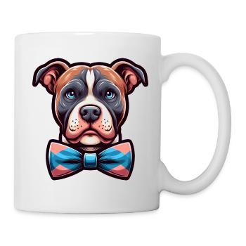 Pitbull Wearing a Bowtie - Mug - white - Right