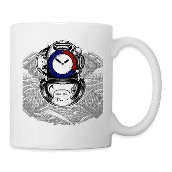 Dive Watch Helmet - Black (Back Print Only) - Mug - white - Right