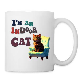 Je suis un chat d’intérieur - Mug blanc - blanc - Droite
