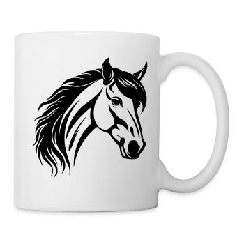 Tête de cheval - Mug blanc - blanc - Droite