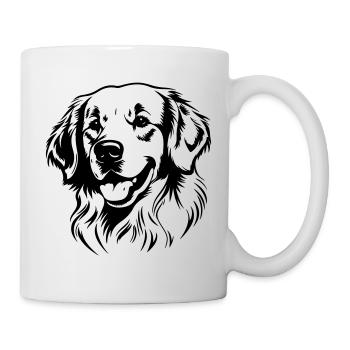 Golden Retriever Dog Head - Mug - white - Right