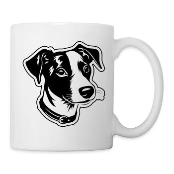 Jack Russel Terrier Hund Kopf - Tasse - Weiß - Rechts