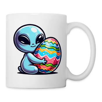 Ostern Alien Umarmung & Ei Liebe - Tasse - Weiß - Rechts