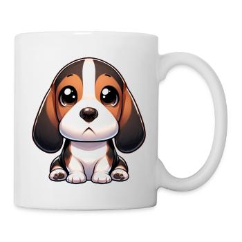 Digital illustration of cute Basset Hound - Mug - white - Right
