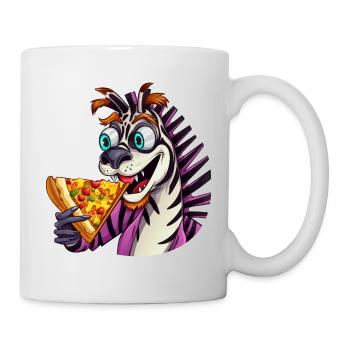 Indulgence des amateurs de pizza zèbre - Mug blanc - blanc - Droite