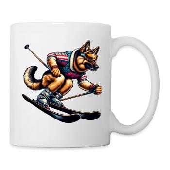 German Shepherd Ski Winter Adventure - Mug - white - Right
