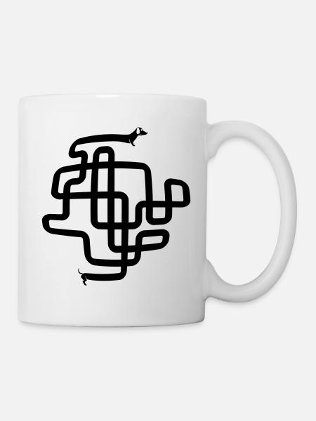 chien saucisse drôle, chien saucisse, teckel - Mug blanc - blanc