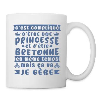 princesse bretonne humour citation,femmes BZH - Mug blanc - blanc - Droite