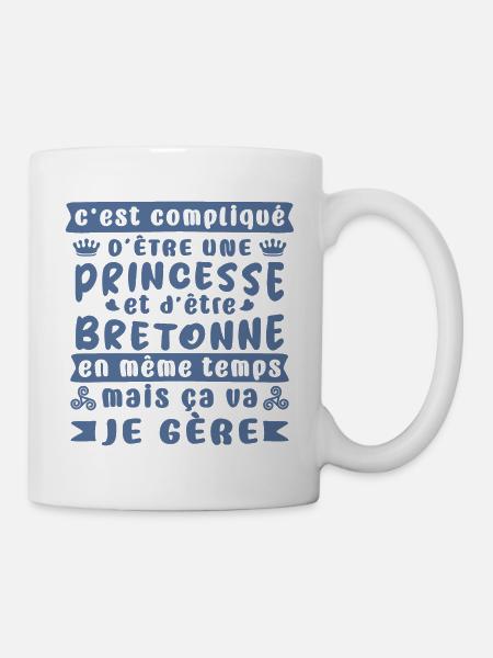 princesse bretonne humour citation,femmes BZH - Mug blanc - blanc