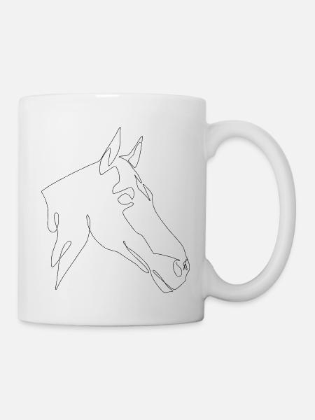 Pferdekopf Harlekin Rouge - Tasse - Weiß