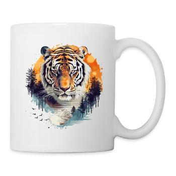 Tiger, Tiger Head, Big Cat, Nature, Wilderness, Wild, Strong - Mug - white - Right