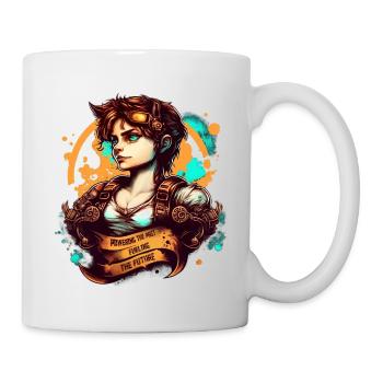 Steampunk Pilot Girl - Tasse - Weiß - Rechts
