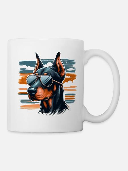 Dobermann Der Polizeihund - Tasse - Weiß