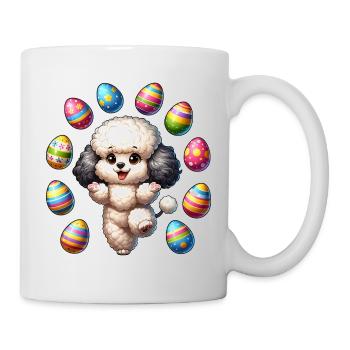 Oster-Pudel Artist, Eier Jonglage - Tasse - Weiß - Rechts