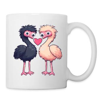 Autruche Couple Amour Couple Amoureux - Mug blanc - blanc - Droite