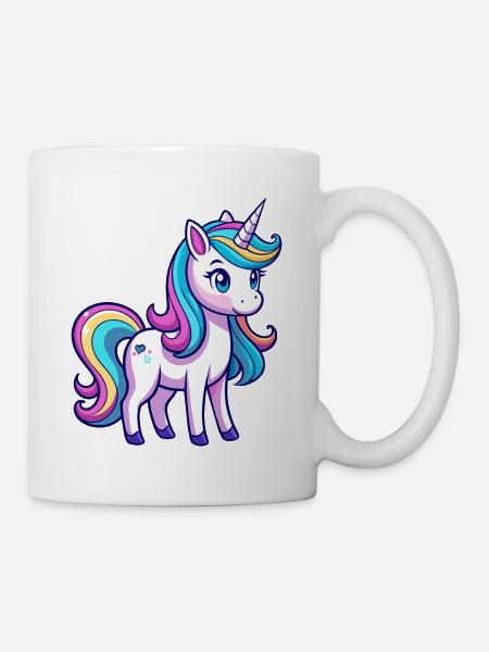 Licorne arc-en-ciel mignonne - Mug blanc - blanc