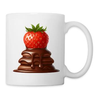 Schokolade Erdbeere Fusion Schmelzendes Design - Tasse - Weiß - Rechts