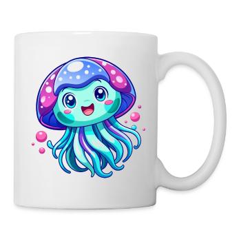 Méduse mignonne - Mug blanc - blanc - Droite