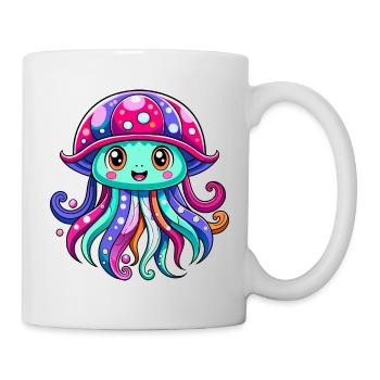 Méduse mignonne - Mug blanc - blanc - Droite