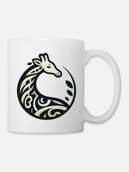 Giraffe: Nature Illustration - Mug - white