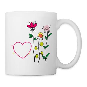 Flowers with a heart - Mug - white - Right