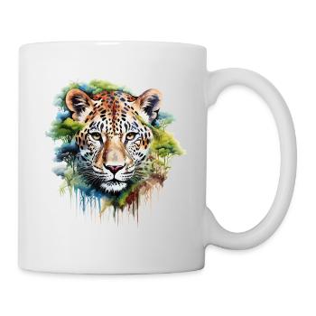 Leopard Raubkatze Natur Wildnis Afrika Safari - Tasse - Weiß - Rechts