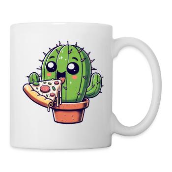 Bande dessinée mignonne Cactus Pizza - Mug blanc - blanc - Droite
