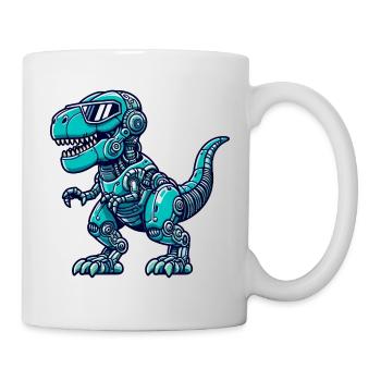 T-Rex Cyborg Dinosaur - Mug - white - Right