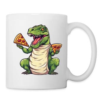T-Rex Amateur de Pizza Dinosaure - Mug blanc - blanc - Droite