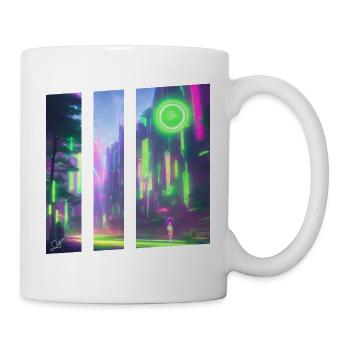 Manga Grüne Stadt - Tasse - Weiß - Rechts
